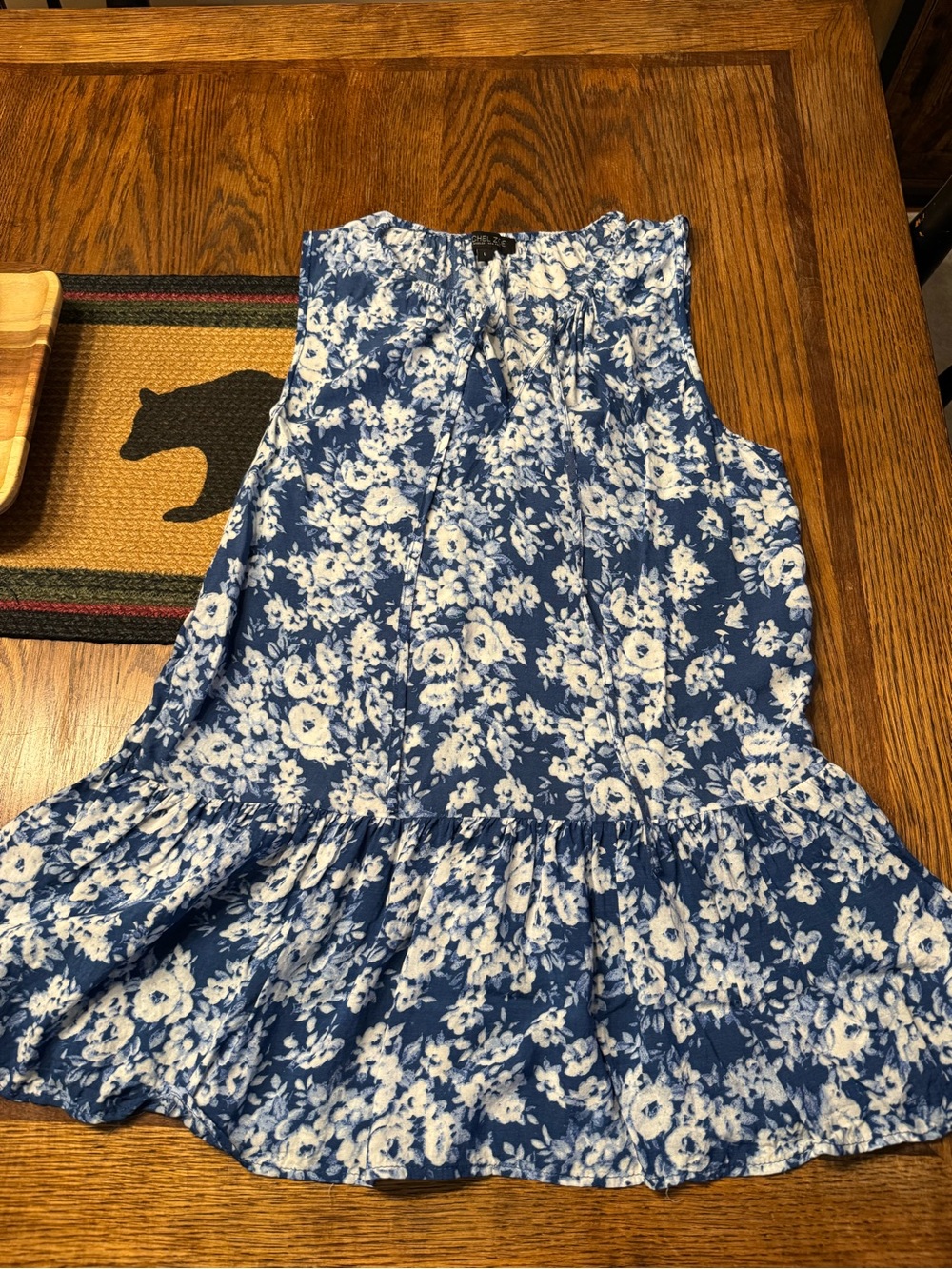 Rachel Zoe Navy and White Floral Peplum